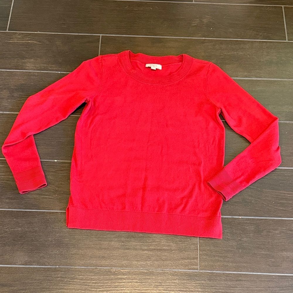 LOFT Vibrant Red Crew Neck Sweater